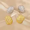 Estilo Ins Europeu e Americano Versátil Acessível Luxo Moda Coração Aço Inoxidável Banhado a Ouro Brincos Personalizados Geométricos Titânio Aço Brincos Joias