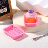 Plato de juego de comida de resina, cesta de bambú de simulación, adornos de pan, juego de comida de resina, pequeños accesorios, juguetes de juego, accesorios de traje