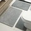 Alfombra Gruesa Transfronteriza Tapete Antideslizante para Baño Felpudo para Puerta de Entrada Alfombra Absorbente para Baño Juego de Tres Piezas para Baño