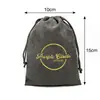 Venta directa del fabricante: Bolsas de terciopelo de cuero sintético con cordón para joyería y accesorios, doble cordón, logotipo personalizable