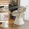 Banqueta de Maquiagem Estilo Francês de Luxo Leve, Penteadeira em Formato de Pétala para Quarto, Cadeira Giratória com Braços, Cadeira de Manicure Moderna, Estilo Nórdico Fashion