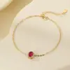 Bajo el Árbol Banyan Pulsera de Plata de Ley S925 Vintage Francés con Piedras Preciosas para Mujer, Lujosa y Exquisita, Chapada en Oro, Joyería de Mano Simple