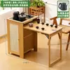 Mesa de Té Pequeña y Gabinete de Té para Uso Doméstico, Mesa Simple para Preparar Té, Mesa de Té y Mesa de Café Integradas, Mesa de Sala de Estar para Beber Té y Preparar Té, Juego Completo