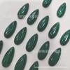 13x 30MM seda artificial dorada seda dorada verde hierba verde dorado piedra de pino gota de agua medio anillo material para joyería DIY incrustado