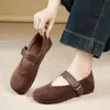 Artículos en stock Zapatos Mary Jane de Cachemira de Cordero para Mujer 2026 Otoño Una Correa Hebilla Suela Suave Tacón Oculto Uso Bidireccional Zapatos de Mujer
