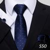 Nova gravata série listra oblíqua azul marinho moda geral masculina para negócios fabricantes de gravatas manuais atacado