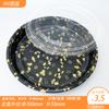 Caja de Empaque Redonda Desechable tipo Disco para Sushi con Tapa Caja para Llevar Caja de Almuerzo Plato de Empaque para Llevar Salmón Plástico