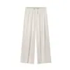 Nuevo Producto 2026: Pantalones casuales versátiles de alta gama de cintura media con cordón ajustable, teñido anudado, fluidos y de pierna ancha 47724201
