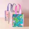 Bolsa de Hombro Plegable Ecológica de Tela No Tejida RPET Impresa a Color Laminada para Compras Regalo