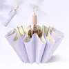 Guarda-chuva de Plástico Colorido Desenho Animado Doce com Super Proteção Solar, Uso Duplo para Dias de Sol e Chuva, Guarda-chuva Dobrável Totalmente Automático para Mulheres, Alto Valor Estético, Proteção UV