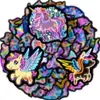50 Adesivos de Cavalo Arco-Íris Neon de Compra Direta Transfronteiriça, Adesivos Fofos de Pônei Pequeno para Mala e Diário com Mistura e Combinação Graffiti