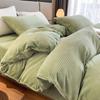 Juego de Cama de Lujo de Cuatro Piezas de Terciopelo de Leche Tallado para Otoño e Invierno, Funda de Edredón de Terciopelo Coral, Color Sólido Simple, Sábanas de Cama, Juego de Cama de Tres Piezas