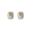 Brincos Vintage de Vidro Antigo Olho de Gato Tulipa Gotas de Óleo Quadrados Branco Cremoso Brincos Franceses