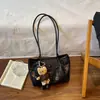 Bolso Tote Color Maillard Retro para Mujer 2026 Moda Nuevo Estilo Texturizado Estampado de Leopardo Bolso de Mano para Hombro Bolso Casual con Temperamento