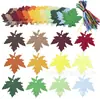Set de 12 Colores de Hoja de Arce de Acción de Gracias en Papel Kraft Etiqueta DIY para Hornear Etiqueta de Mensaje para Regalo Fiesta Punto