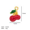 Popular Liga Transfronteiriça Pingente de Cereja com Gotejamento de Óleo Fruta Estéreo Acessórios de Joalheria Colar DIY Acessórios de Joalheria de Cereja