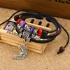 Venta Directa de Fábrica de Pulseras de Cuero con Cuentas Estilo Punk, Populares en Aliexpress, Joyería Hecha a Mano, Venta al por Mayor de Accesorios de Mano Estilo Vintage