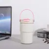 Taza Térmica de Café de Color Sólido para Mujer Alta Apariencia 2026 Nuevo Acero Inoxidable con Popote Taza para Conservar el Frío Portátil Doble Bebida Taza de Café
