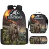 Mochila Tyrannosaurus Rex Impresión 3D Set de Tres Piezas para Niños Bolsa de Doble Hombro Reductora de Carga Set de Lonchera y Estuche para Lápices Protección de la Columna Reducción de Carga
