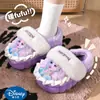 Pantuflas de algodón para niños de Elsa, estilo princesa Disney para niñas en invierno, cálidas y con forro de felpa, suela gruesa, para niños de tamaño mediano y grande