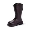 Botas Altas de Otoño e Invierno para Niñas, Nuevo Modelo 2025 Botas Altas Infantiles, Botas de Invierno Tipo Martin para Niñas, Botas de Cuero de Caña Alta con Forro de Felpa