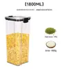 Pote Quadrado Transparente Selado para Armazenamento Doméstico Caixa de Armazenamento Pote para Armazenamento de Grãos na Cozinha Pote para Armazenamento de Lanches e Frutas Secas Venda por Atacado