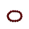 Pulseira de Cinábrio de Alta Qualidade para Boa Sorte e Riqueza, Pulseira de Contas Lisas, Presente de Feriado