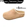 Versión de cuero de zapatos Birkenstock sin talón ultra suaves de suela gruesa para mujer, zapatos casuales tipo mocasín cerrados