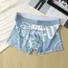 Calzoncillos tipo bóxer transpirables de verano para hombre, shorts de cuatro esquinas finos para jóvenes, calzoncillos tipo bóxer para hombre