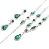 Joias Internacionais da Amazon Conjunto de Joias com Strass Verde Conjunto de Três Peças: Colar, Brincos e Pulseira para Mulheres em Casamentos e Banquetes