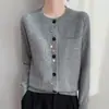 Nueva Colección Primavera y Otoño 2026: Cárdigan de Punto Versátil, Adelgazante y de Corte Holgado para Mujer con Cuello Redondo y Botones de Colores, Suéter de Manga Larga como Prenda Exterior
