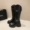 Botas Largas para Mujer 2026 Otoño/Invierno Nueva Moda Suela Gruesa Tacón Grueso Botas Altas No por Encima de la Rodilla Pequeñas Caña Alta Botas de Jinete