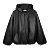 Chaqueta con Capucha de Perfil Corto y Ancho Estilo Retro Americano para Hombre con un Abrigo Cortavientos Ecológico Delicado y Ligeramente Brillante