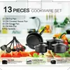 Conjunto de Panelas de Cozinha de 13 Peças, Panela de Sopa Antiaderente, Panela de Leite, Frigideira, Fabricante de Conjunto de Utensílios de Cozinha de Várias Peças