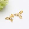Diy Acessórios Banhado A Cobre 14K True Gold Micro-incrustado Zircon Fishtail Pingente Coreano Colar Pulseira Brincos Material