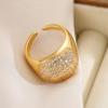 Anillo de circonita geométrica de amor de alta gama de lujo ligero de nicho transfronterizo Aogu, anillo de personalidad exagerada de moda femenina INS, nuevo