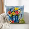 Amazon Cesta de Flores Estilo Pastoral Primavera e Verão Capa de Almofada Floral Almofada de Sofá Tulipa Capa de Almofada Curta de Pelúcia