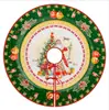 Falda para árbol de Navidad, falda redonda para base de árbol de decoración navideña, falda para árbol de tela con diseño de Papá Noel y muñeco de nieve, 120 cm de diámetro
