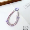 Cadena para teléfono con lazo transfronterizo, con cuentas de cristal y perlas, diseño versátil de doble cadena, estilo corto simple, cordón anti-pérdida, venta al por mayor
