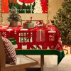 Toalha de Mesa de Natal com Atmosfera Festiva, Toalha de Mesa Estilo Ins Vermelha, À Prova d'Água e de Óleo, Toque de Luxo Leve e de Alta Qualidade, Toalha para Mesa de Centro, Toalha para Mesa de Jantar