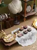 Soporte de Exhibición de Joyas, Estante de Almacenamiento Vintage de Doble Capa, Soporte para Collares, Soporte para Anillos, Exhibición de Joyas, Accesorios para Transmisión en Vivo