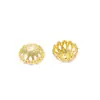 Mia fábrica venta al por mayor accesorios de joyería hechos a mano material diy venta caliente soporte de cuentas metálicas soporte de flor con cuentas sombrero de flor dorado