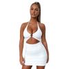 Amazon Ebay 2026 Vestido Ajustado Sexy con Aberturas y Espalda Descubierta con Tirantes Cruzados y Hebilla Bodycon para Mujer