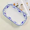 Estilo Nórdico Uso Doméstico Série Borboleta Azul Tigela e Prato de Cerâmica Tigela de Refeição Tigela de Arroz Prato Tigela de Sopa Tigela e Prato com Cor Sob Esmalte