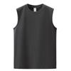 Camiseta sin mangas para hombre de algodón peinado de color liso, chaleco deportivo ancho de hombro suelto para hombre, camiseta interior lista para la venta