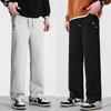 Pantalones de algodón puro para primavera y otoño, pantalones deportivos casuales para hombre, sueltos, rectos, con forro polar para otoño e invierno, pantalones deportivos gruesos para hombre.