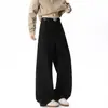 Pantalones Cargo Holgados de Pierna Ancha de Estilo Americano de Gama Alta Versátiles con Sentido de Diseño Patchwork Versátiles Holgados Casuales Pantalones de Corte Limpio