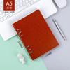 Cuaderno a5 b5 color caramelo pu duro de hojas sueltas se puede imprimir Logo cuaderno de oficina set de caja de regalo
