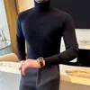 Primavera 2026 Suéter de Cuello Alto de Lana de Alta Calidad para Hombre ~ Modal Amigable con la Piel Suéter de Punto Base para Hombre Suave y Cómodo