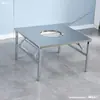 Mesa de Barbacoa para Puesto de Mercado Nocturno, Mesa de Barbacoa Plegable de Acero Inoxidable para Exteriores, Mesa para Hot Pot, Sartén para Tortitas de Papa Comercial y Doméstica